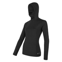 Sensor Merino Double face dámské tričko dlouhý rukáv, s kapucí Černá