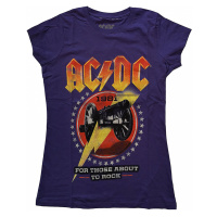 AC/DC tričko, For Those About To Rock '81 Girly Purple, dámské