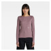 G-STAR T-shirt - Slim rib boatneck l\s wmn purple