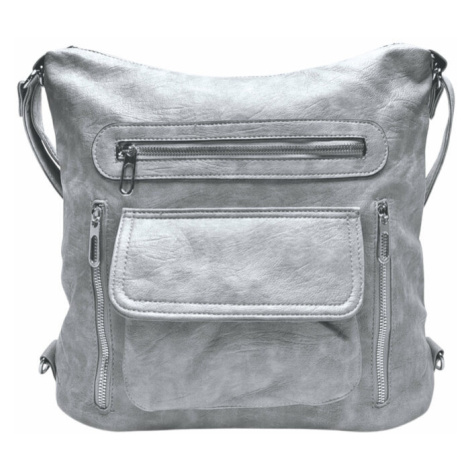 Praktický světle šedý kabelko-batoh 2v1 s kapsami Tapple