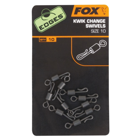 Fox Rychlovýměnné obratlíky Edges Kwik Change Swivel 10ks - vel. 10