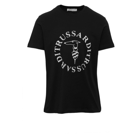 Tričko trussardi t-shirt logo cotton jersey 30/1 černá