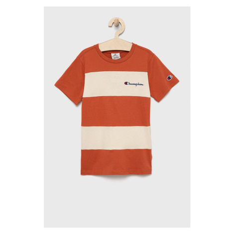 Dětské bavlněné tričko Champion 305959 oranžová barva, s aplikací
