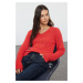 Trendyol Red Basic Cotton Knitwear Sweater