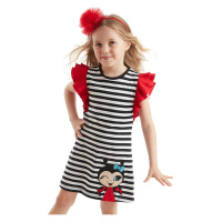 Denokids Lucky Girl Striped Ruffle Summer Dress