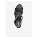 Černé dámské kožené sandály na klínku Camper