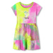 Dívčí šaty - KUGO TM7216, tyrkysová/ žlutá/ růžová Barva: Mix barev