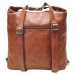 Praktický středně hnědý kabelko-batoh 2v1 s kapsami
