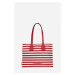 Kabelka karl lagerfeld ikon nylon md square tote scarlet sage-white stripes