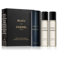 Chanel Bleu de Chanel parfém + náhradní náplň pro muže 3x20 ml