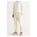 AC&Co / Altınyıldız Classics Men's Ecru Relax Fit Comfortable Cut 100% Cotton Trousers with Tie 