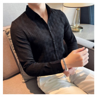 Texturovaná pánská košile s dlouhým rukávem