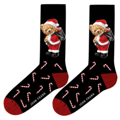 Vánoční ponožky John Frank JFUN-CH33 Medvídek | černa