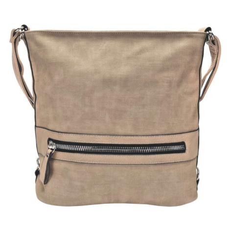 Velká světle hnědá kabelka a batoh 2v1 s texturou Tapple
