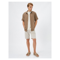 Koton Summer Shirt Short Sleeve Turn-down Collar Buttoned Cotton