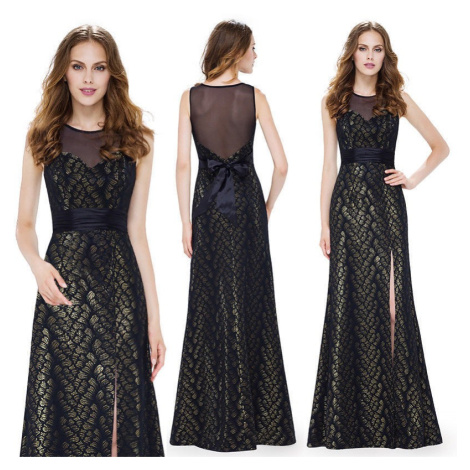dlouhé černo-zlaté elegantní společenské šaty Lydia Ever-Pretty