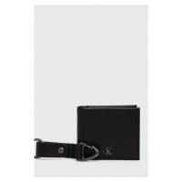 Kožená peněženka + klíčenka Calvin Klein Jeans černá barva