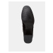 Tamaris černé kotníkové semišové boty na podpatku