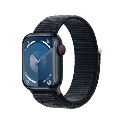 Apple Watch Series 9 41mm Cellular Temně inkoustový hliník s temně inkoustovým provlékacím řemín