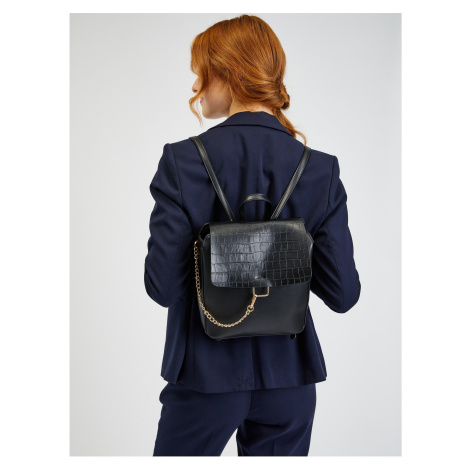 Orsay Černý dámský batoh s krokodýlím vzorem - Dámské