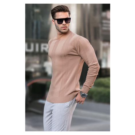 Madmext Brown Turtleneck Patterned Sweater 6825