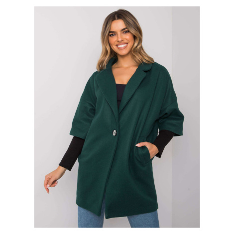 RUE PARIS Tmavě zelený nadměrný kabát Fashionhunters