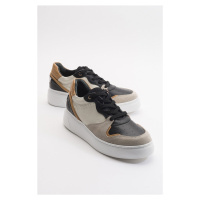 LuviShoes Sette Black Multi Women's Sneakers From Genuine Leather.