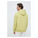 Bavlněná mikina Calvin Klein pánská, žlutá barva, s kapucí, hladká
