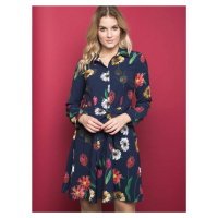 La Diva dress decorated with a print of flowers navy blue