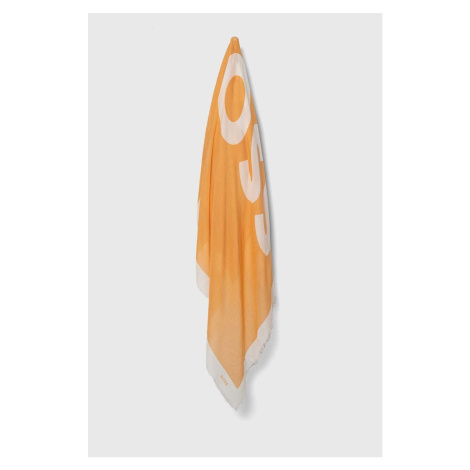 Šála s příměsí vlny BOSS oranžová barva, vzorovaná Hugo Boss