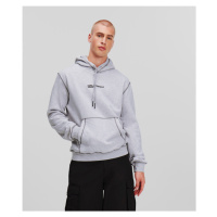 Mikina karl lagerfeld jeans klj regular contrast hoodie šedá