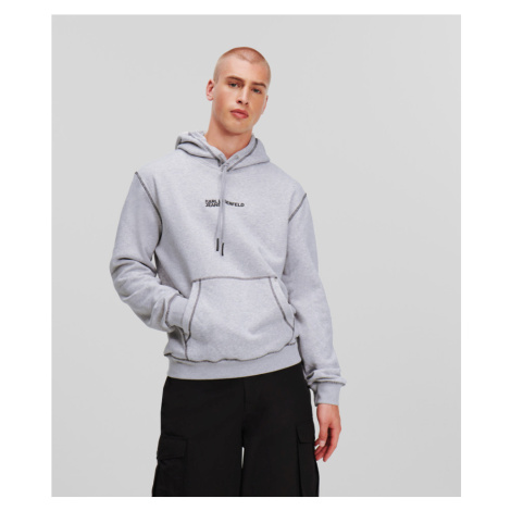 Mikina karl lagerfeld jeans klj regular contrast hoodie šedá