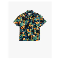 Koton Floral Short Sleeve Shirt with One Pocket Detailed