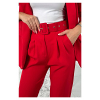 Elegantní souprava saka a kalhot červený