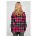 Ladies Turnup Checked Flanell Shirt - wildviolet/black