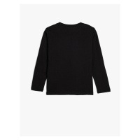 Koton T-Shirt Butterfly Printed Long Sleeve Crew Neck Cotton