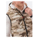 Béžová army pánská prošívaná vesta Ombre Clothing V53