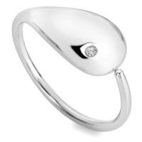 Hot Diamonds Elegantní stříbrný prsten s diamantem Tide DR281 59 mm