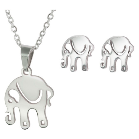 Linda's Jewelry Sada šperků Slon Štěstí chirurgická ocel IS072
