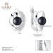 Gaura Pearls Stříbrné náušnice s černou 6-6.5 mm perlou Bellance, stříbro 925/1000 SK21482EL/B Č