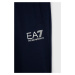 Dětské bavlněné kalhoty EA7 Emporio Armani tmavomodrá barva, s potiskem