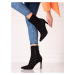 Exkluzívní dámské kotníčkové boty černé na jehlovém podpatku