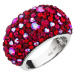 Evolution Group Stříbrný prsten s krystaly Swarovski červený 35028.3 cherry