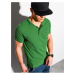 Zelené pánské basic polo tričko Ombre Clothing