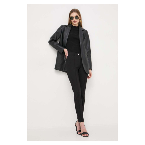 Kalhoty BOSS dámské, černá barva, přiléhavé, high waist, 50511613 Hugo Boss