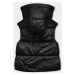 Krátká černá dámská vesta s kapucí model 18857327 - S'WEST