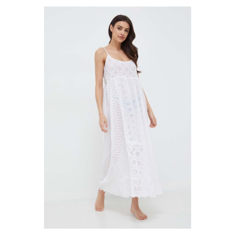 Bavlněné plážové šaty Polo Ralph Lauren bílá barva, 21484578