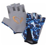 Savage gear rukavice marine half glove sea blue