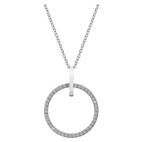 Hot Diamonds Stříbrný náhrdelník s pravým diamantem Flora DP718 (řetízek, přívěsek)