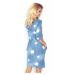 Džínově modré šaty s kapsami a bílými kolečky model 4977996